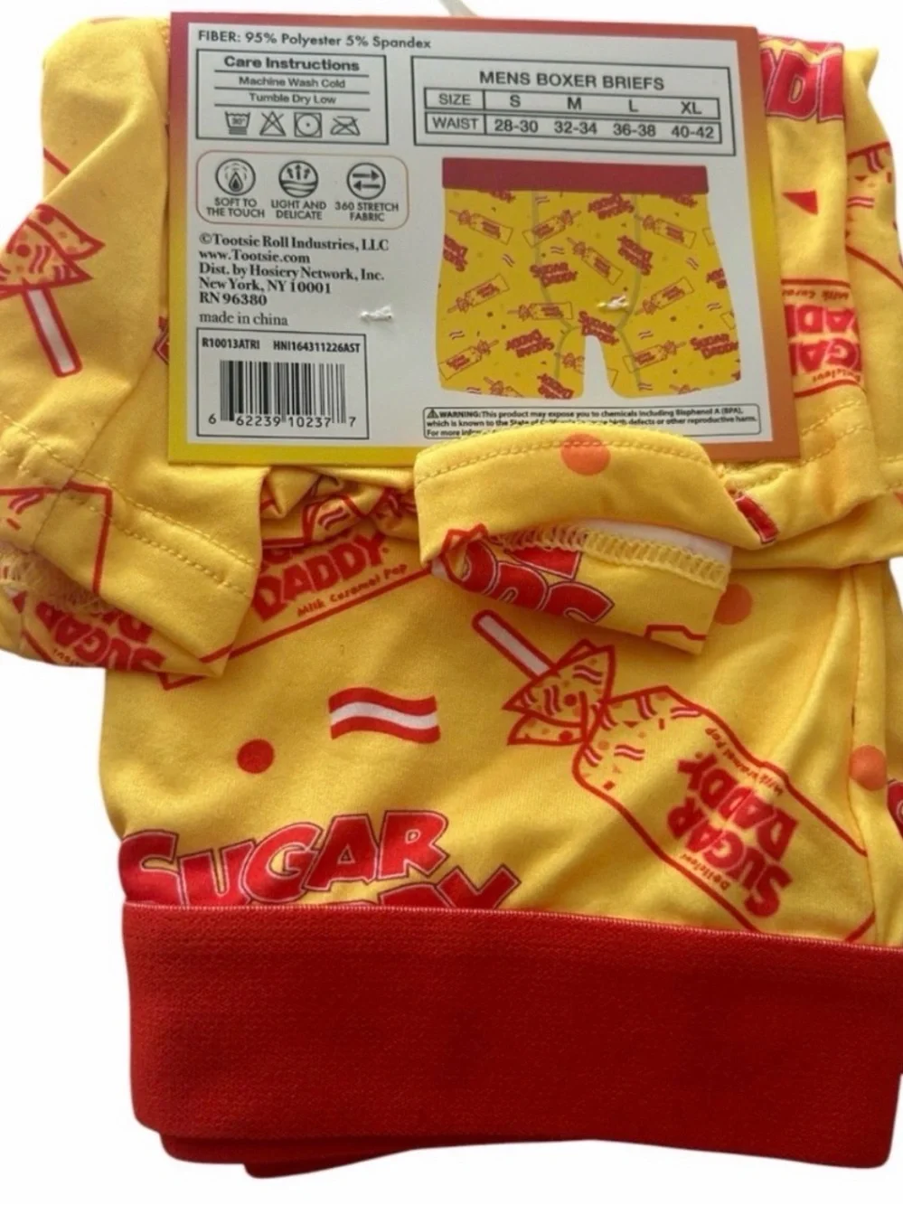 Men's Boxer Brief - Yellow with Red Accents